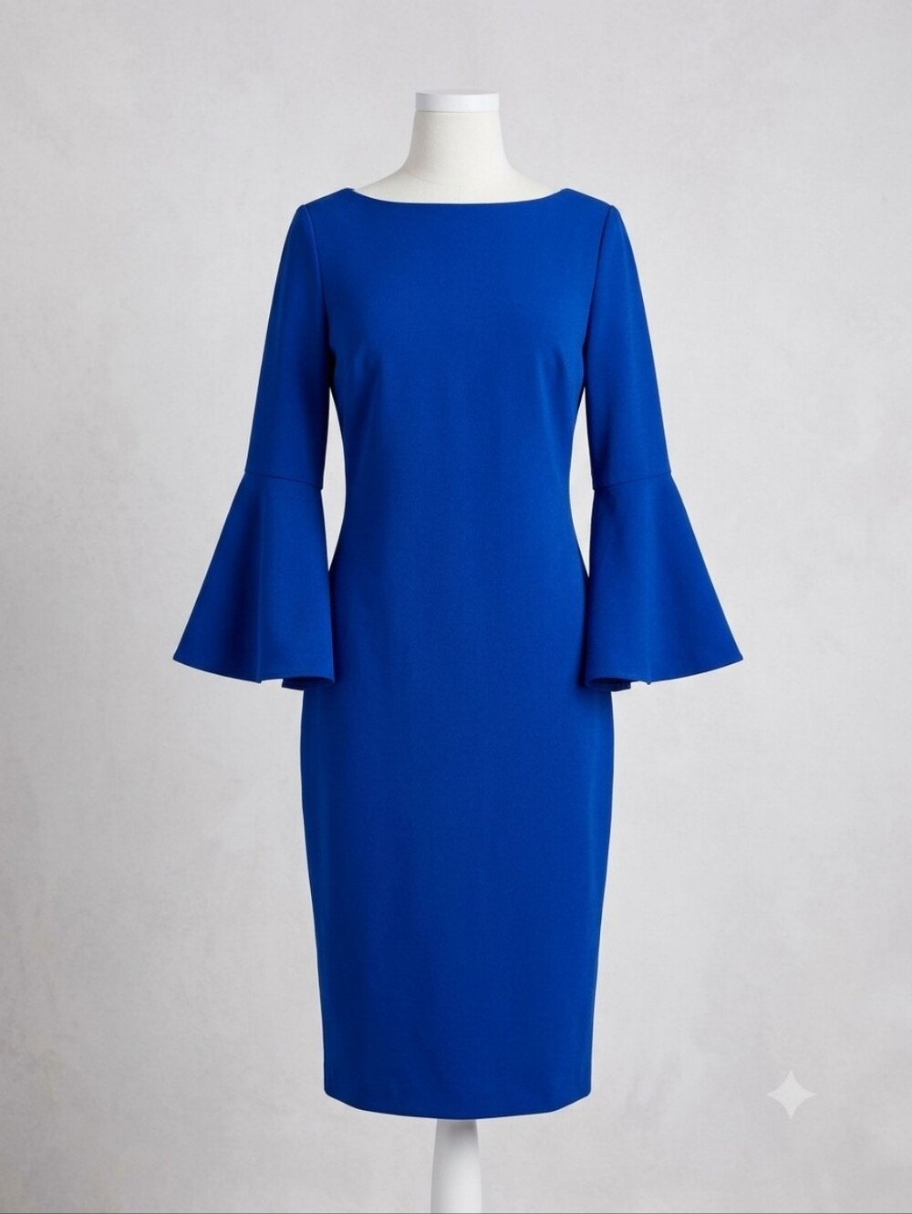 Calvin Klein Royal Blue Bell-Sleeve Sheath Dress, Size 12
